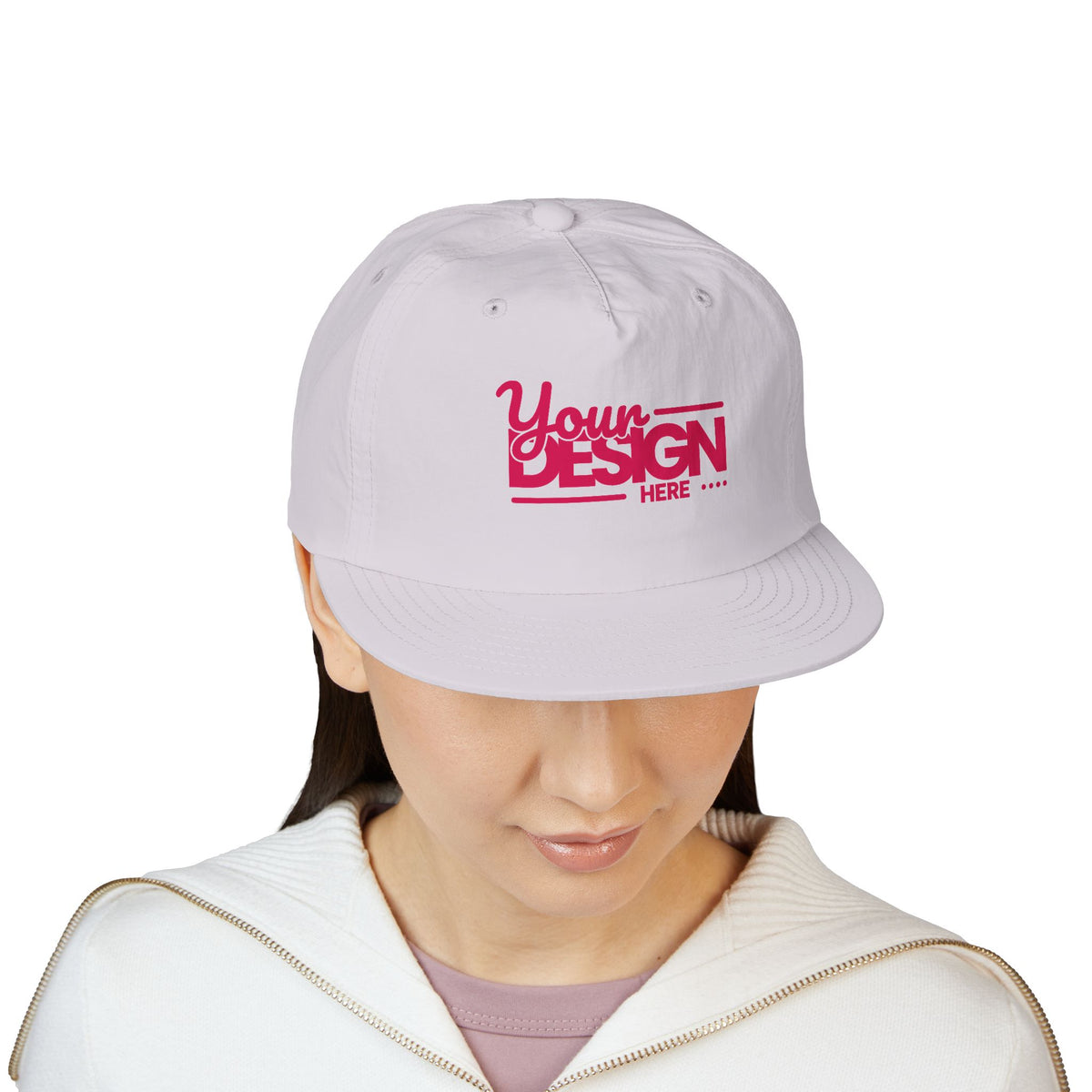 Custom Surf Cap – Lightweight Quick-Dry Recycled Nylon Snapback, Personalized Beach Hat with Breathable Mesh & Relaxed Fi