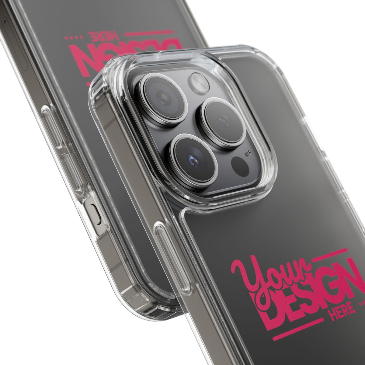 Clear Phone Case – Transparent Protective Cover with Custom Design (‘Your Design Here’), Personalized Case for iPhone