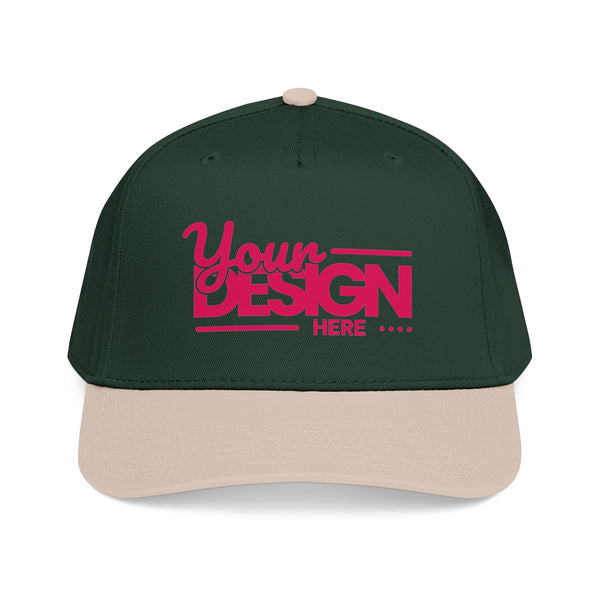 Custom Structured Baseball Cap – Personalized 5-Panel Snapback with Embroidered or Printed Design, Mid-Profile Custom Logo Ha