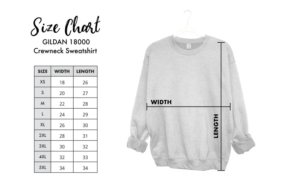 222 GILDAN SWEATSHIRT 1BC SIZE CHART CREATIV