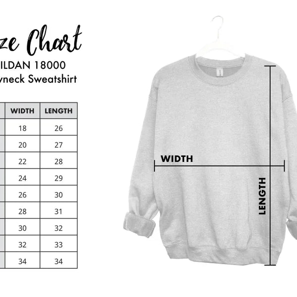 222 GILDAN SWEATSHIRT 1BC SIZE CHART CREATIV