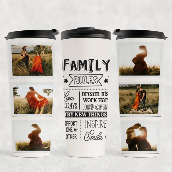 Custom 6-Photo Collage Tumbler with Family Quote - 20oz Keepsake