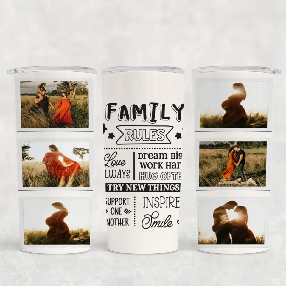 Custom 6-Photo Collage Tumbler with Family Quote - 20oz Keepsake