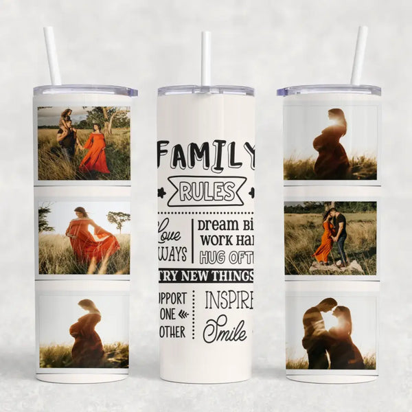 Custom 6-Photo Collage Tumbler with Family Quote - 20oz Keepsake