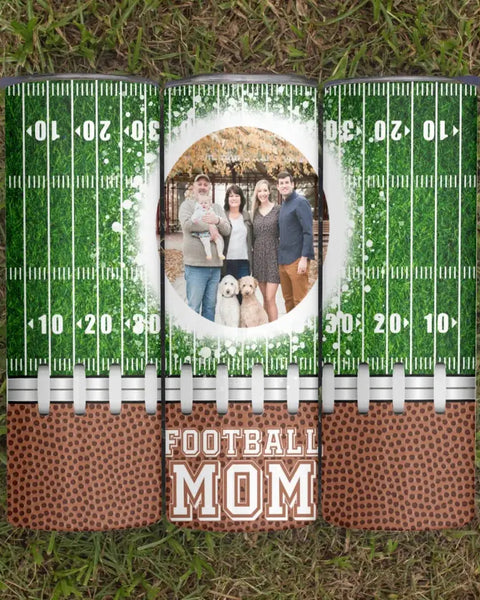 Personalized Football Mom Tumbler With Photo Print Game Day Gift For Moms