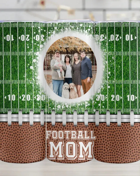 Personalized Football Mom Tumbler With Photo Print Game Day Gift For Moms