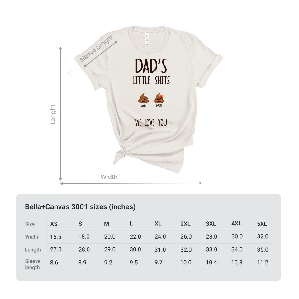 Dad's Little Sh*ts Custom Shirt – Personalized Funny Father’s Day Gift with Kids’ Names