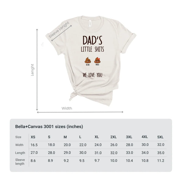 Dad's Little Sh*ts Custom Shirt – Personalized Funny Father’s Day Gift with Kids’ Names