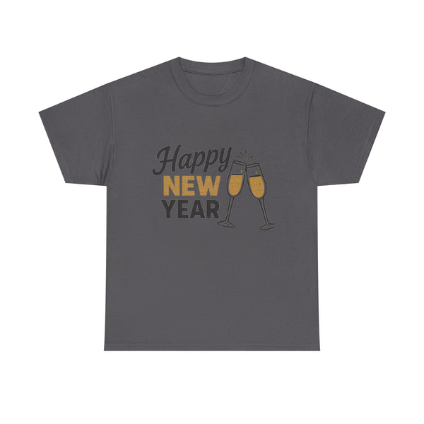 Happy New Year Tee — Champagne Toast Holiday T-Shirt