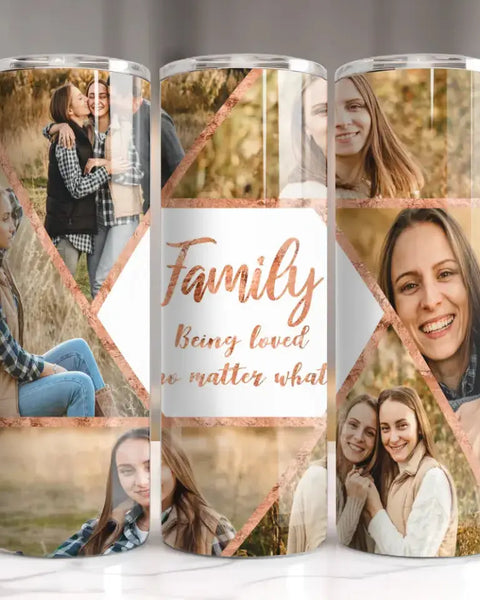 Memory Magic 20oz Six Photo Collage Skinny Tumbler No Text Edit