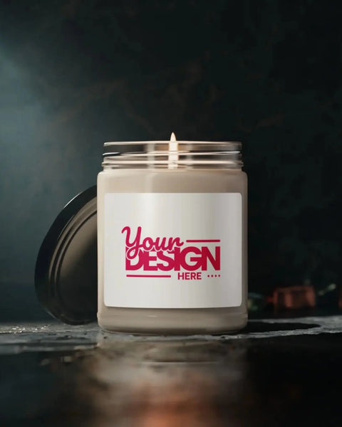 Custom 9oz Soy Candle With Your Design On Label And Cotton Wick