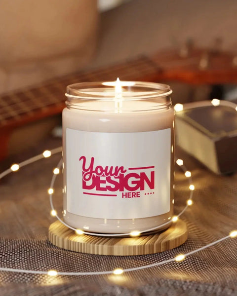 Custom 9oz Soy Candle With Your Design On Label And Cotton Wick