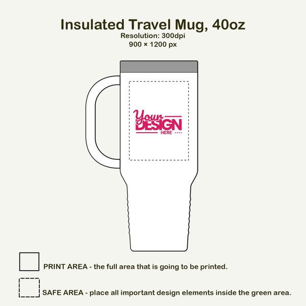 Insulated Travel Mug, 40oz SIZES