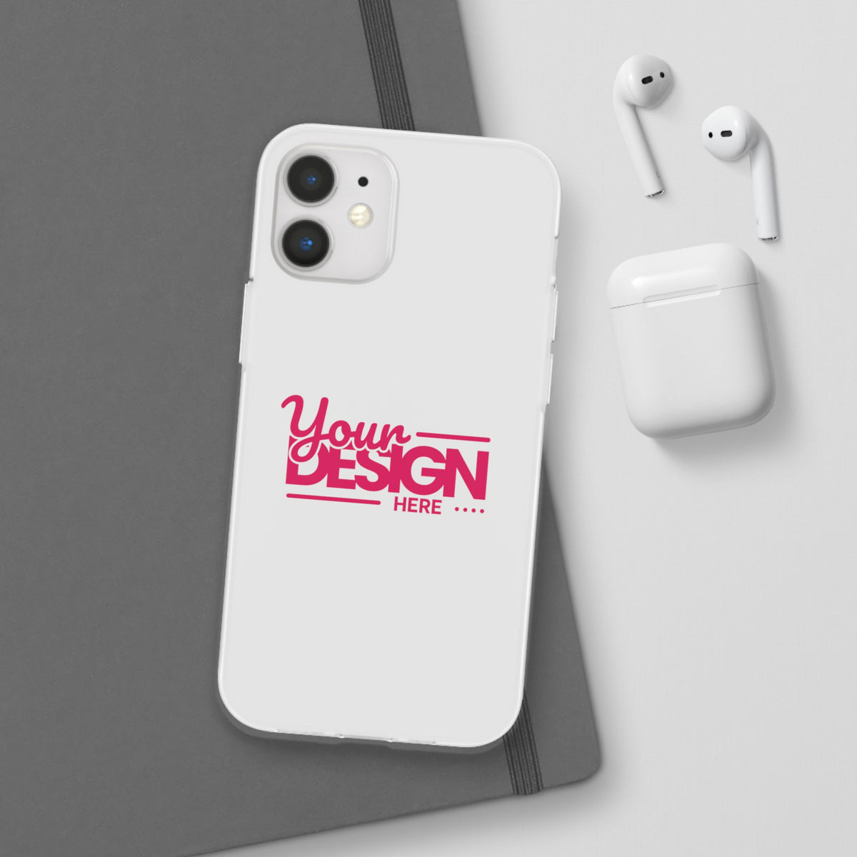 Customizable Flexi Phone Case – Personalize Your Design with Name or Photo, Flexible Protective Cover for iPhone