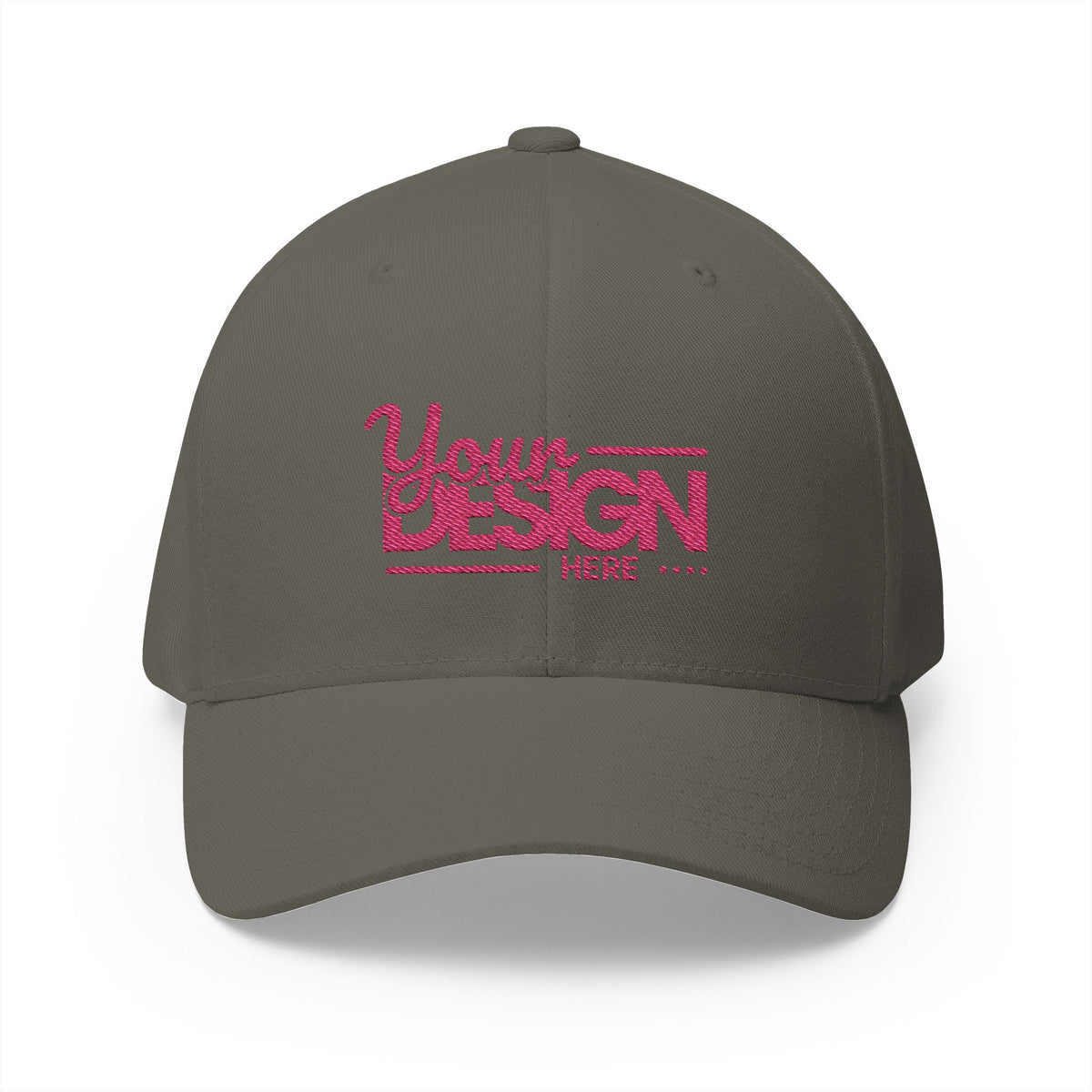 Embroidered ‘Your Design Here’ Structured Cap – Custom Logo Hat, Personalized Blank White Baseball Cap for Men & Women