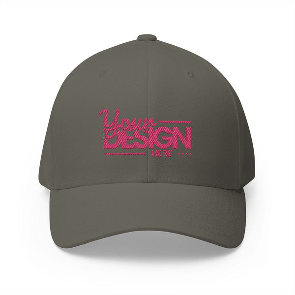 Embroidered ‘Your Design Here’ Structured Cap – Custom Logo Hat, Personalized Blank White Baseball Cap for Men & Women