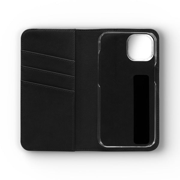 Customizable Flip Phone Wallet Case – ‘Your Design Here’ Folio Cover with Card Holder, Personalized Phone Case for iPhone