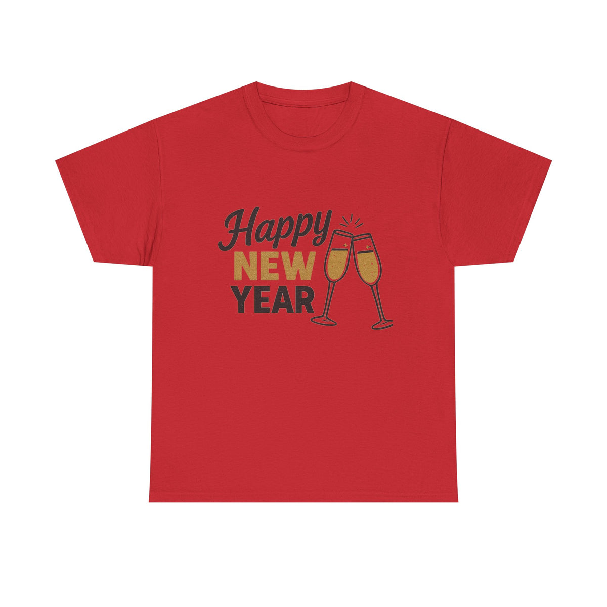 Happy New Year Tee — Champagne Toast Holiday T-Shirt