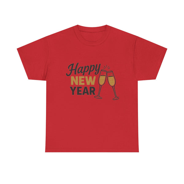Happy New Year Tee — Champagne Toast Holiday T-Shirt