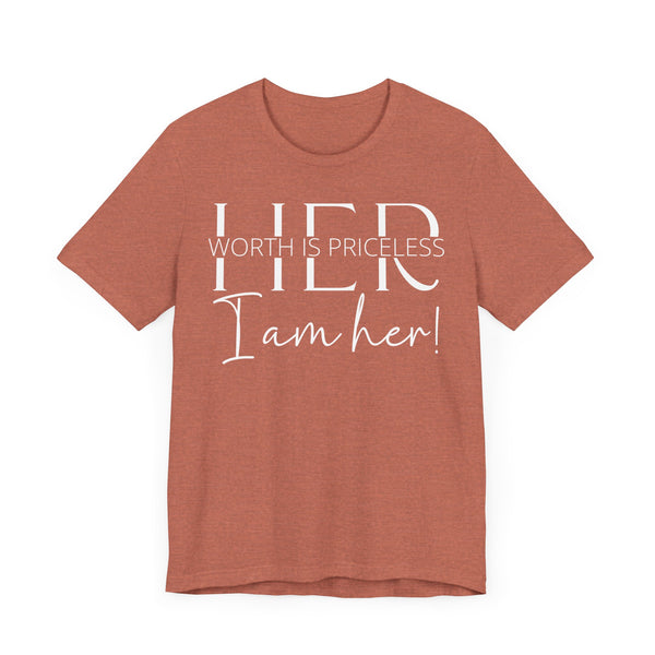 Her Worth is Priceless - Empowering Women's Confidence T-Shirt - Self-Love Quote Tee