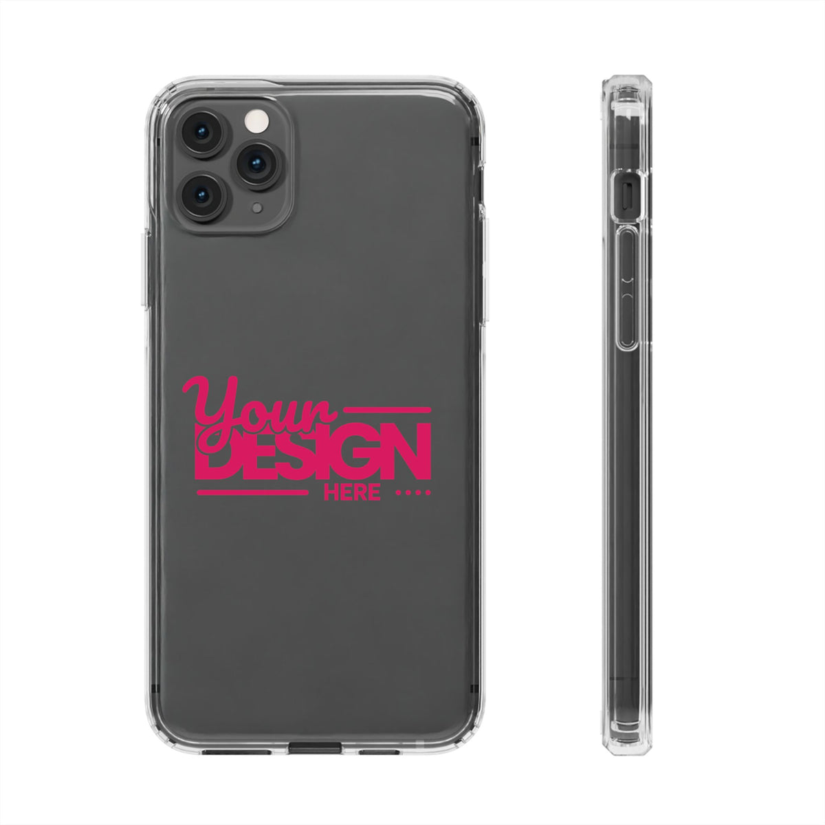 Customizable Clear Impact-Resistant Phone Case – Personalized Name or Photo Design, Transparent Shockproof Cover for iPhone