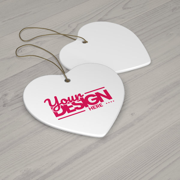 Personalized Ceramic Ornament - Heart Design, Custom Holiday Decor, Unique Gift, Home Decoration, Tree Ornament, Keepsake