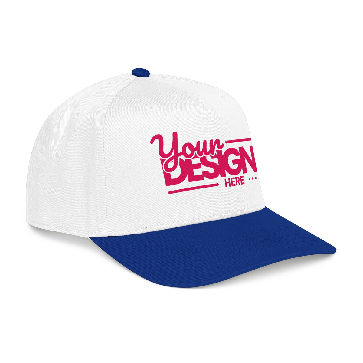 Custom Structured Baseball Cap – Personalized 5-Panel Snapback with Embroidered or Printed Design, Mid-Profile Custom Logo Ha