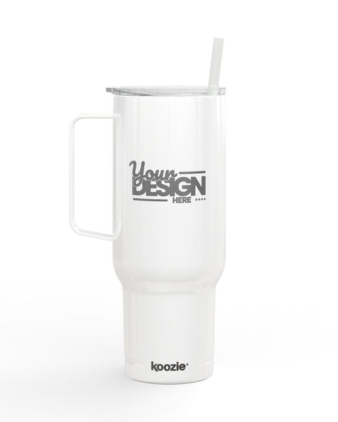 40 Oz Engraved Insulated Tumbler With Lid And Handle Custom Travel Mug