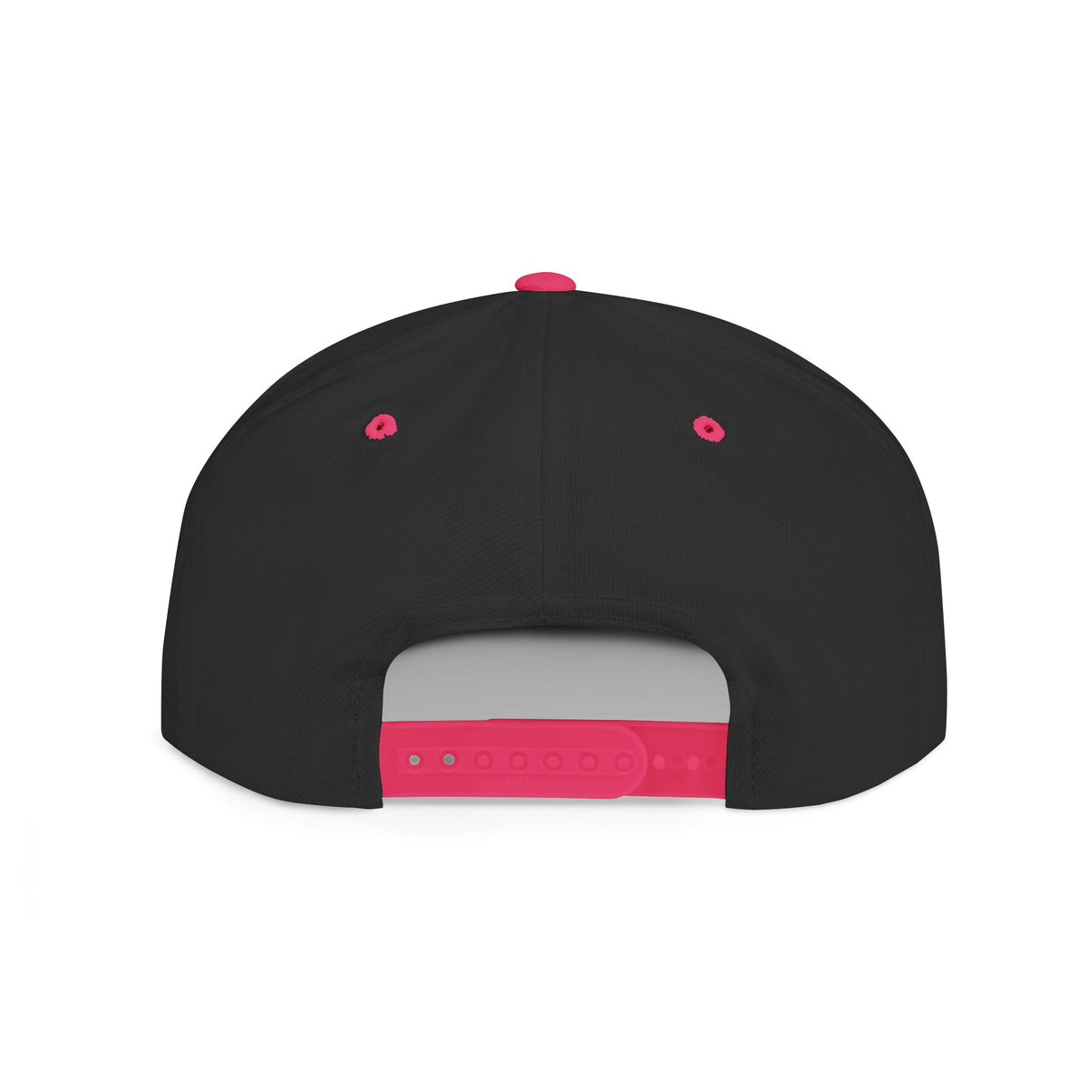 Snapback Hat – White Flat Bill Cap with Pink ‘Your Design Here’ Embroidery, Custom Logo Hat for Men & Women