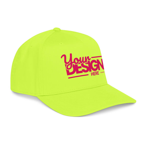 Custom Structured Baseball Cap – Personalized 5-Panel Snapback with Embroidered or Printed Design, Mid-Profile Custom Logo Ha