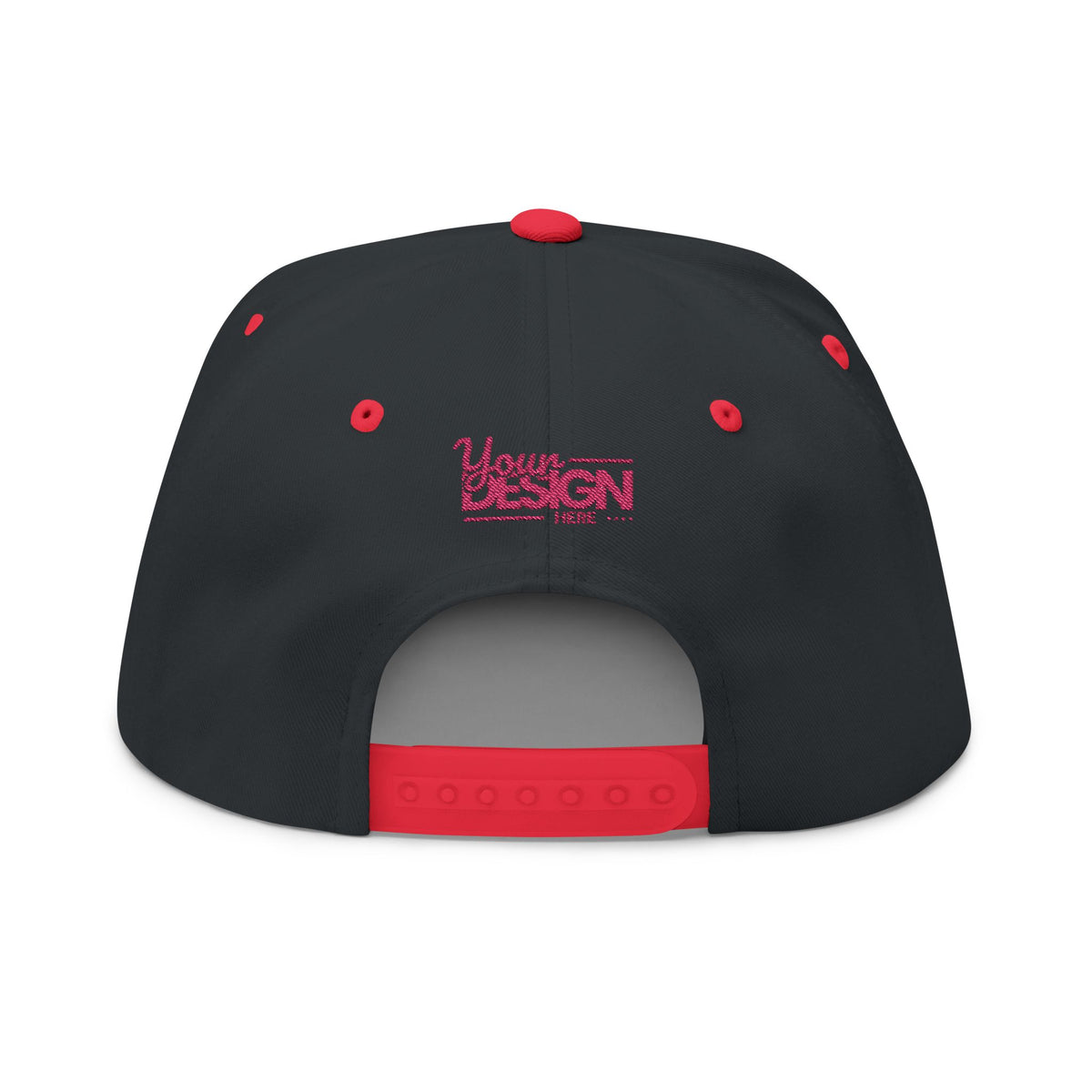 Embroidered Flat Bill Cap – Custom Pink Glitter ‘Your Design Here’ Snapback, Personalized Logo Hat for Men & Women