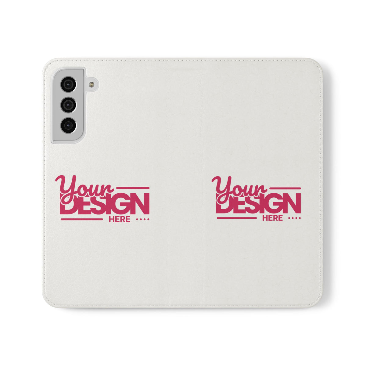 Customizable Flip Phone Wallet Case – ‘Your Design Here’ Folio Cover with Card Holder, Personalized Phone Case for Samsung