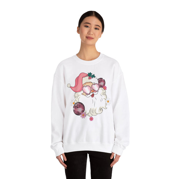 Disco Santa Crewneck Sweatshirt - Fun Holiday Vibes Christmas Sweater - Cute Christmas Apparel