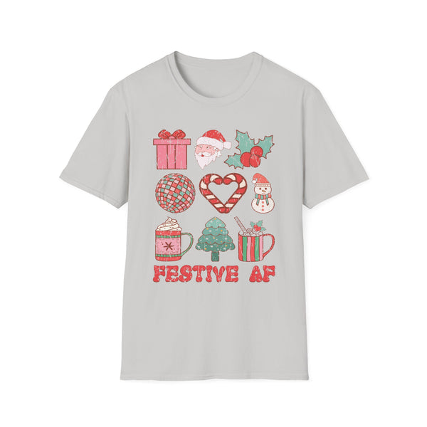 Festive AF Christmas T-shirt - Fun Holiday Graphics Shirt