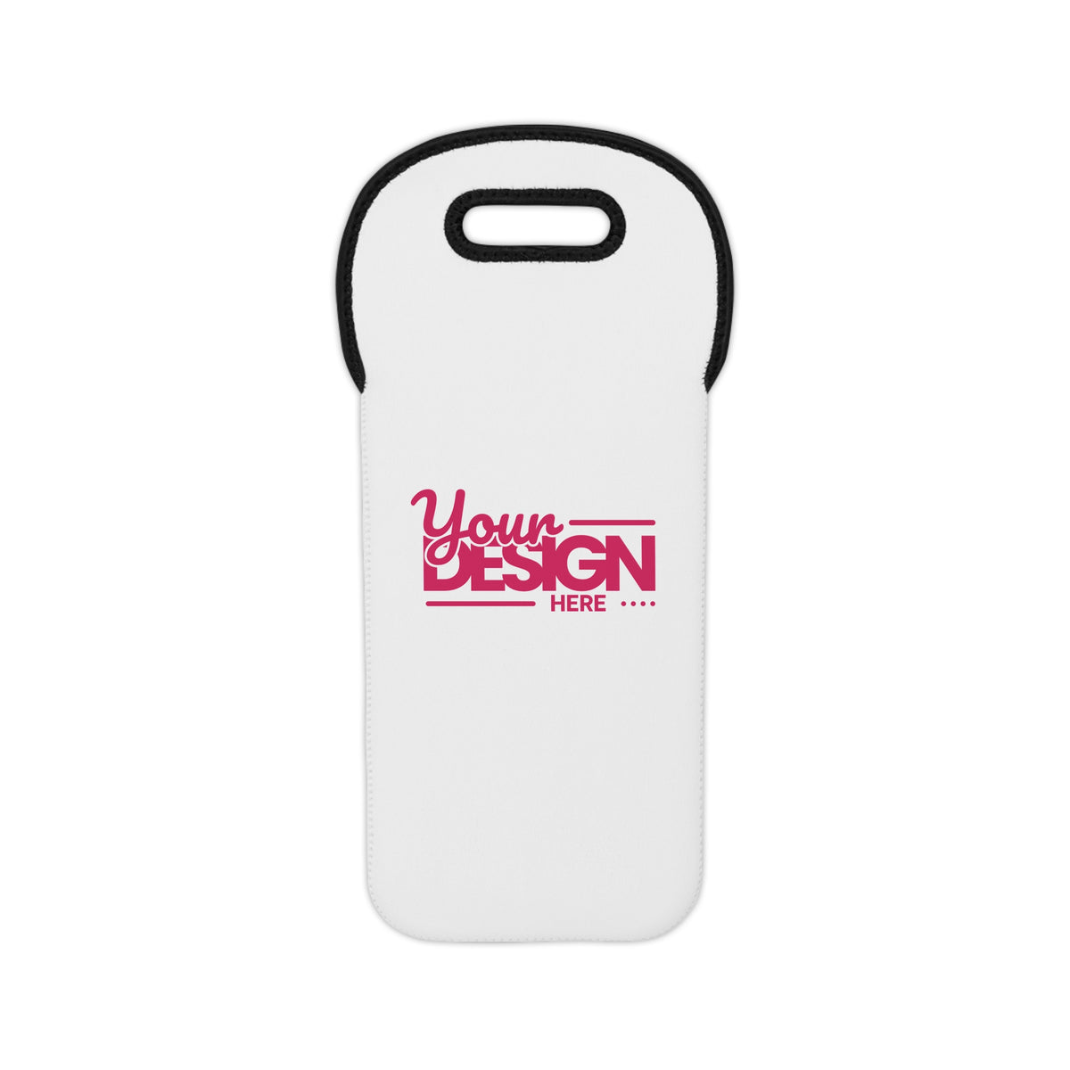 Insulated Neoprene Wine Tote – Custom ‘Your Design Here’ Bottle Carrier, Personalized Reusable Wine Bag for Parties & Gifts