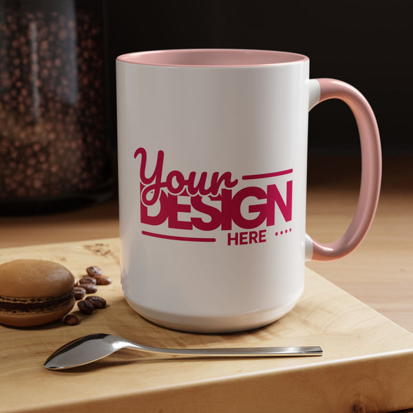 Personalized Accent Coffee Mug - Custom Design Option, Gift for Coffee Lovers, Unique Kitchen Decor, DIY Mug, Creative Drinkware