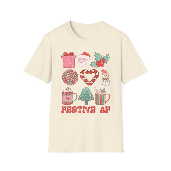 Festive AF Christmas T-shirt - Fun Holiday Graphics Shirt