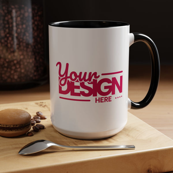 Personalized Accent Coffee Mug - Custom Design Option, Gift for Coffee Lovers, Unique Kitchen Decor, DIY Mug, Creative Drinkware