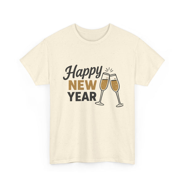 Happy New Year Tee — Champagne Toast Holiday T-Shirt