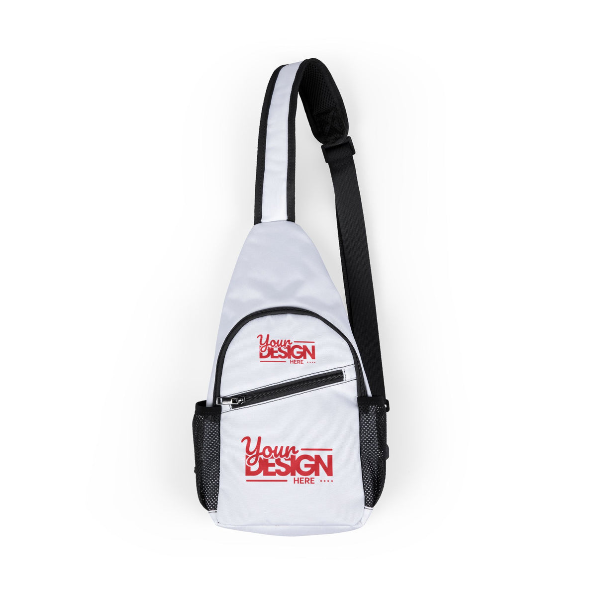 Chest Bag – White Sling Backpack with Custom Design Pocket, Personalized Crossbody Travel Bag for Men & Women