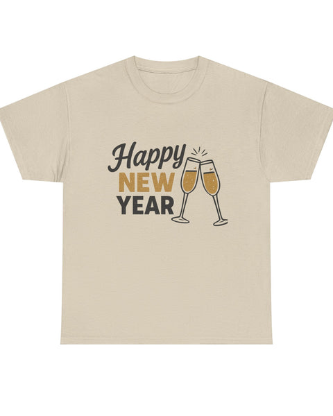 Happy New Year Tee — Champagne Toast Holiday T-Shirt