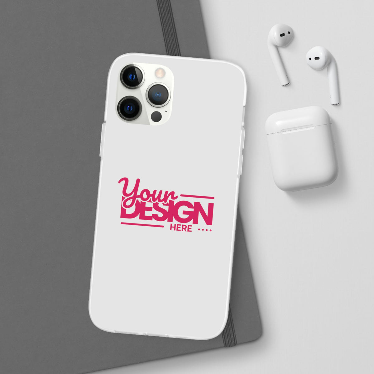 Customizable Flexi Phone Case – Personalize Your Design with Name or Photo, Flexible Protective Cover for iPhone