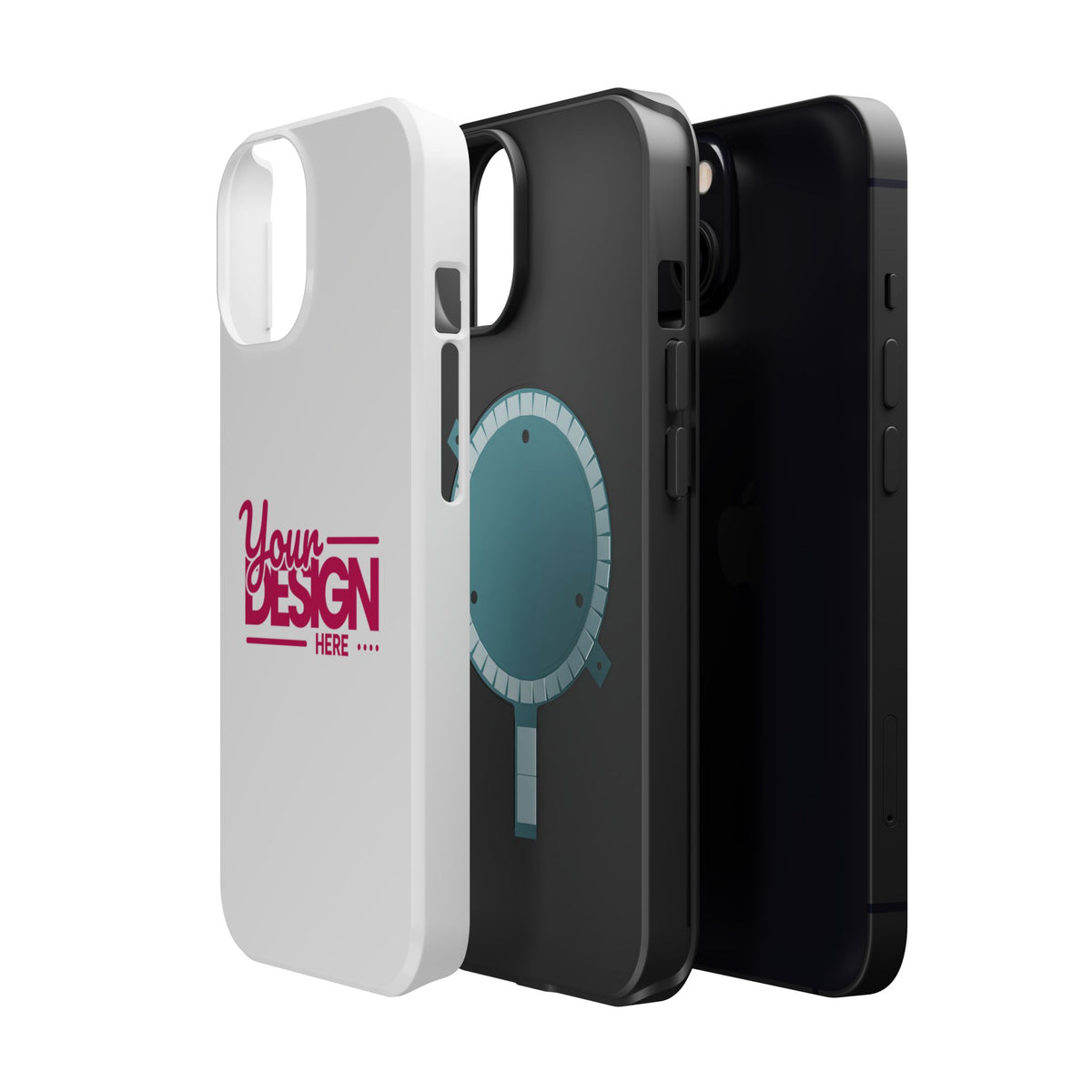 Durable Custom Magnetic Phone Case – Personalized Name or Photo Design, Shockproof Protective Cover for iPhone