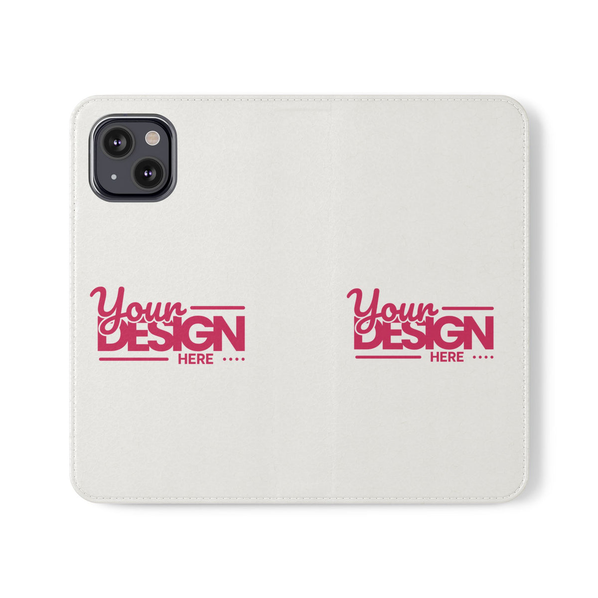 Customizable Flip Phone Wallet Case – ‘Your Design Here’ Folio Cover with Card Holder, Personalized Phone Case for iPhone