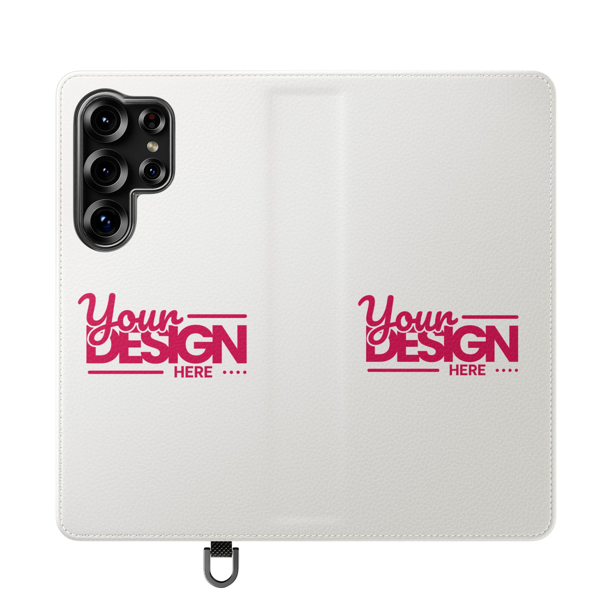 Customizable Flip Phone Wallet Case – ‘Your Design Here’ Folio Cover with Card Holder, Personalized Phone Case for Samsung