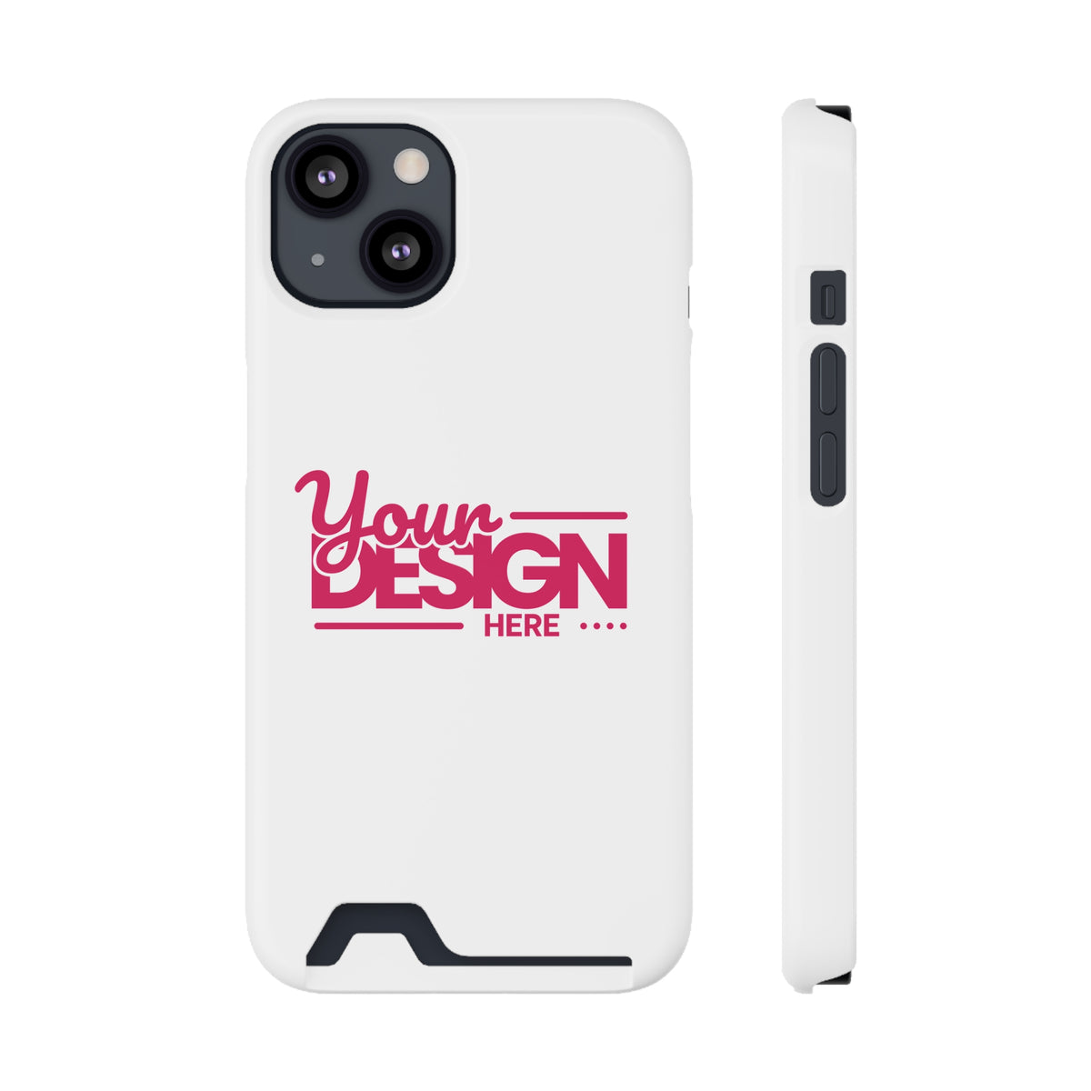 Card Holder Phone Case — Slim Protective Wallet Case with 'Your Design Here' Print