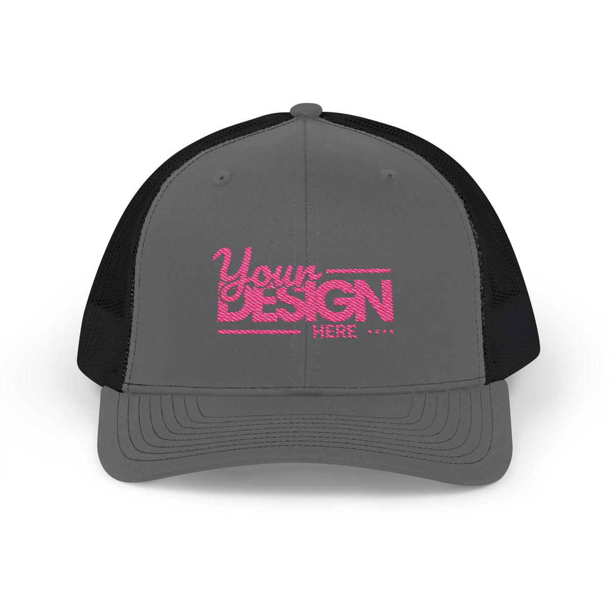 Embroidered Trucker Cap – Custom ‘Your Design Here’ Snapback, Personalized Mesh Baseball Hat for Men & Women
