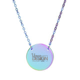Engravable Circle Necklace With Personalized Disc Pendant Gift by Printify