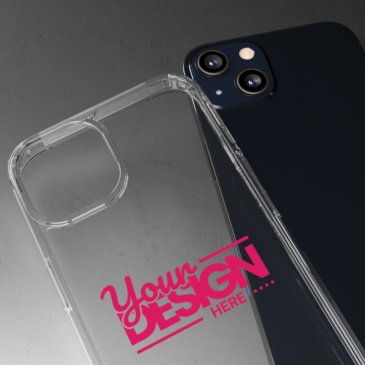 Clear Phone Case – Transparent Protective Cover with Custom Design (‘Your Design Here’), Personalized Case for iPhone