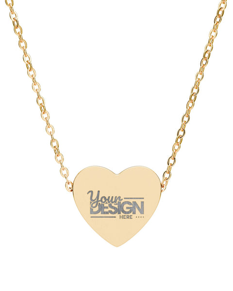 Engravable Heart Necklace Personalized Name Pendant Stainless Steel